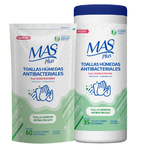 Toallitas húmedas antibacteriales MAS Plus