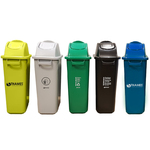 Cesto rectangular reciclaje con tapa vaiven y manijas 50L